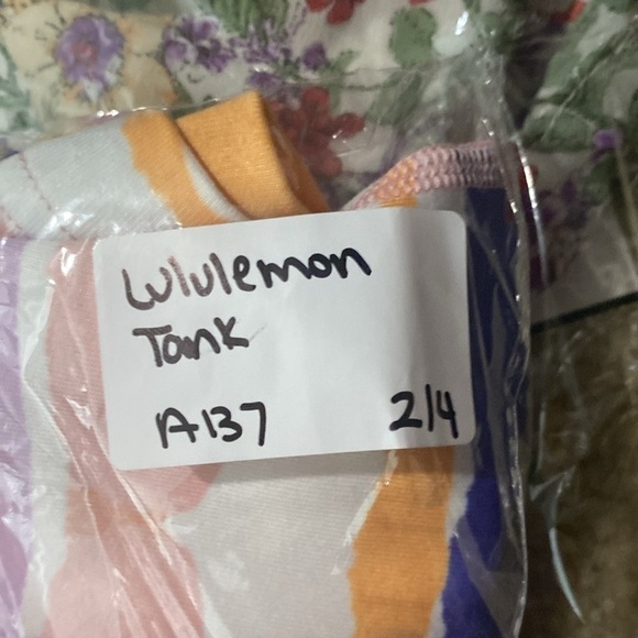 Lululemon Cool Racerback Beacher Stripe White Iris Flower Orange Purple Sz 2/4 - Picture 11 of 11